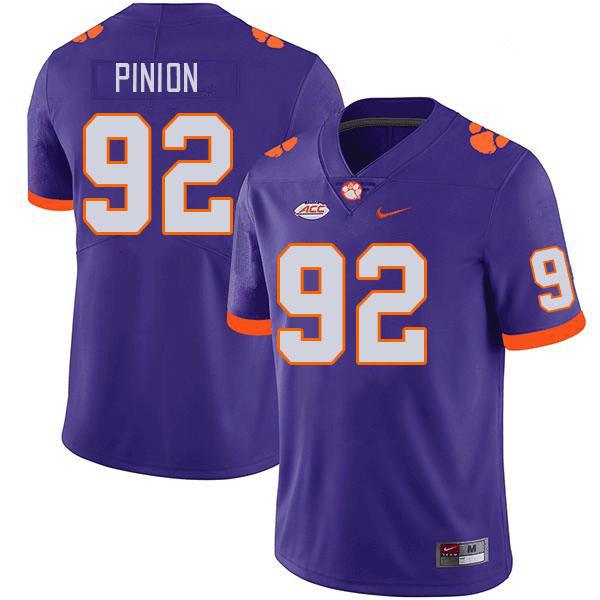 Clemson Tigers #92 Bradley Pinion College Football Jerseys Stitched Sale-Purple